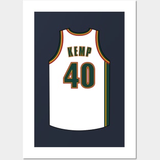 Shawn Kemp Seattle Supersonics Jersey Qiangy Posters and Art